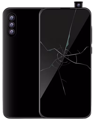 Phone with a cracked screen