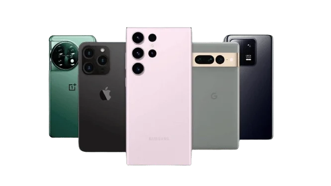 Hand holding a smartphone with a graded sticker