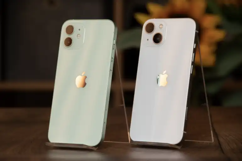 iPhones on display in a store